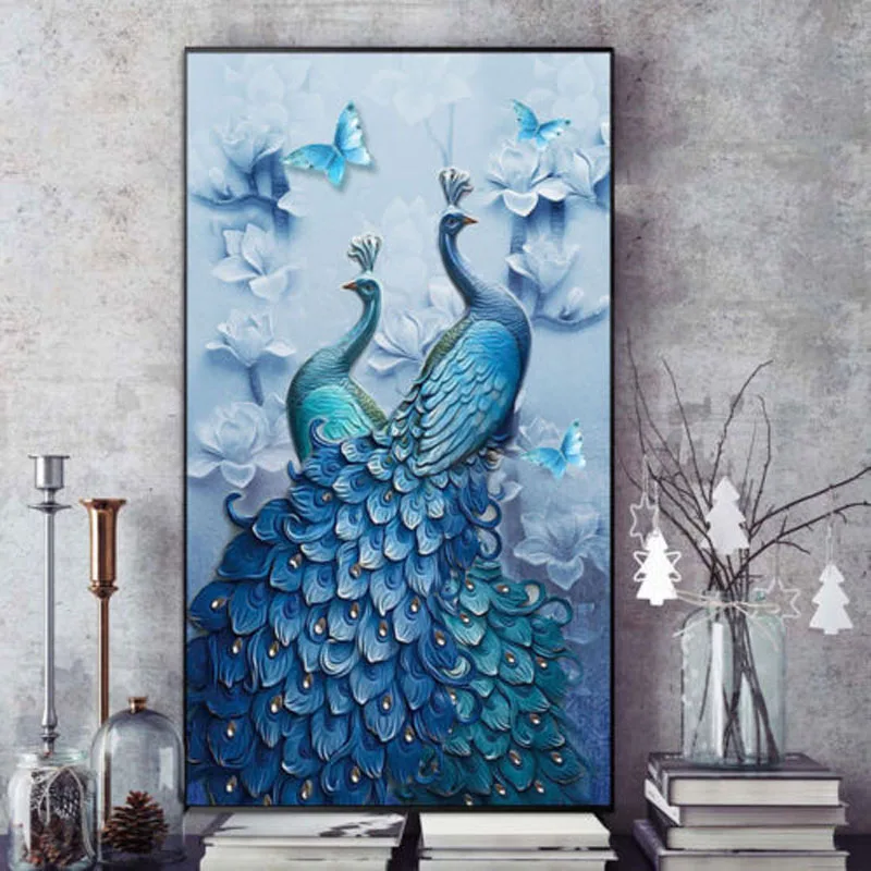 

Brand New Fashion 5D Diamond Embroidery DIY Peacock Painting Stitch Kit Cross Stich Home Art Decor 35*45cm