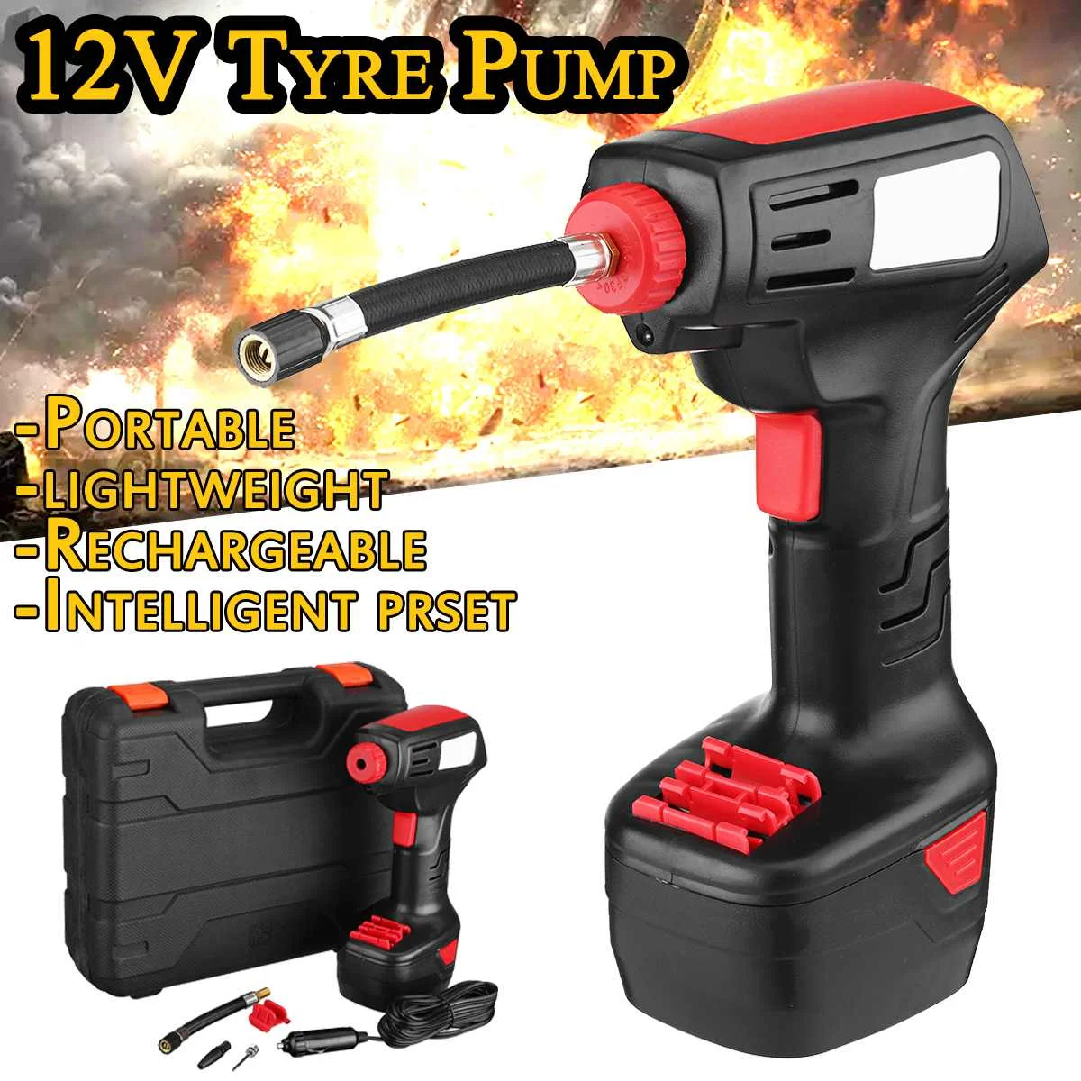 

Multifunction Handheld Car Electric Vehicle Tire Inflatable Emergency Pump Portable Air Pressure Inflator Air Pumps Compressor