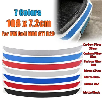 

108x7.2cm 1Pc Carbon Fiber Rear Bumper Protector Sticker Trim 7 Colors For VW Golf MK6 GTI R20 Car-Styling Sticker And Decals