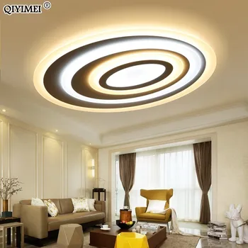 

Dimming Led Ceiling Lights remote Control Modern For Living Room Bedroom oval shape 5 sizechose New Design Ceiling Lamp Fixtures