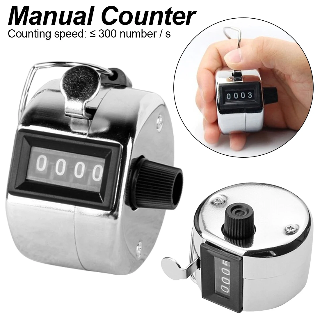 

Tally Counter Number Counter Mechanical Manual Palm Clicker Number Count 4 Digital Hand Tally Counter