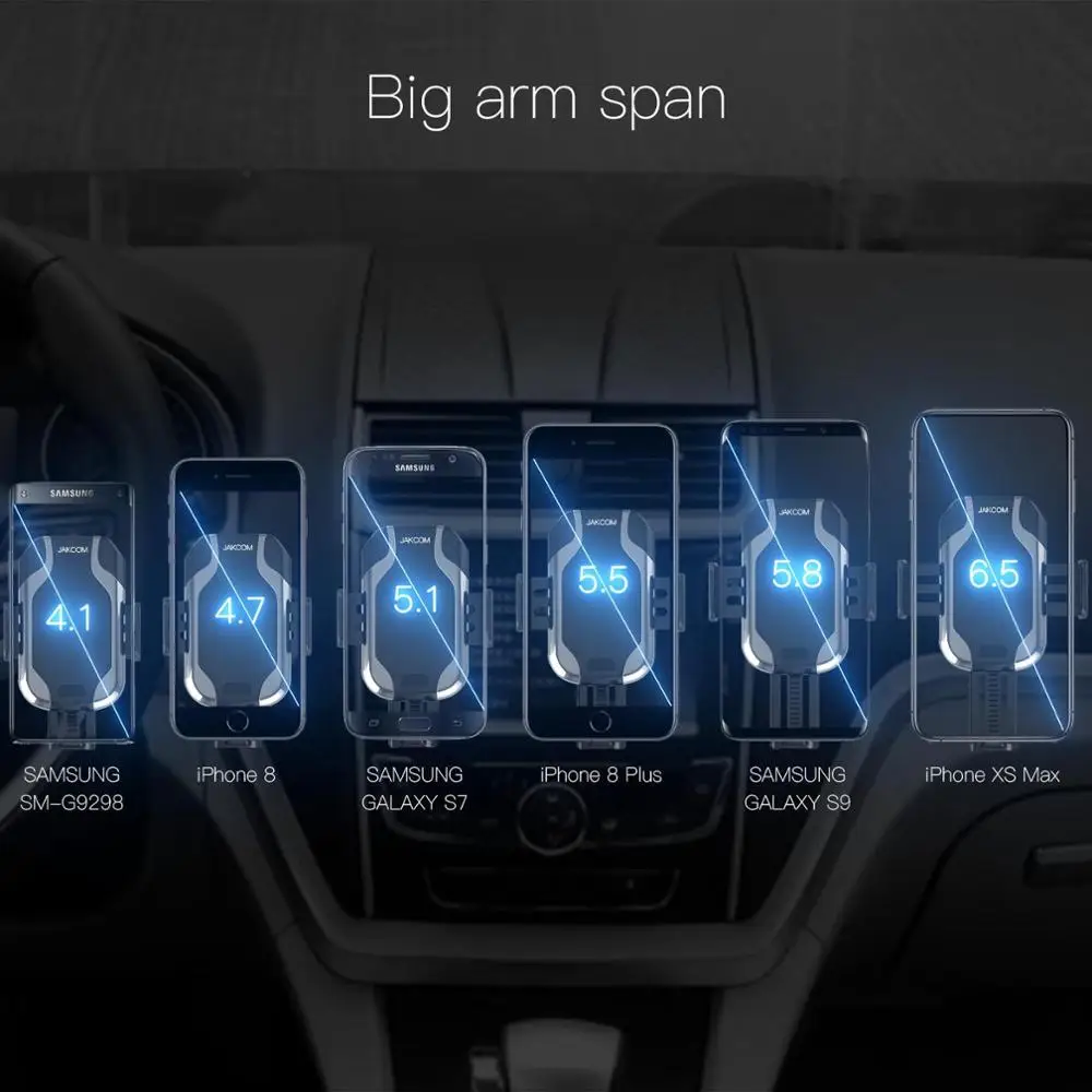 JAKCOM CH2 Smart Wireless Car Charger Holder Hot Sale in Holders As Qi Fast Charging with LED Indicator Holder Accessories  