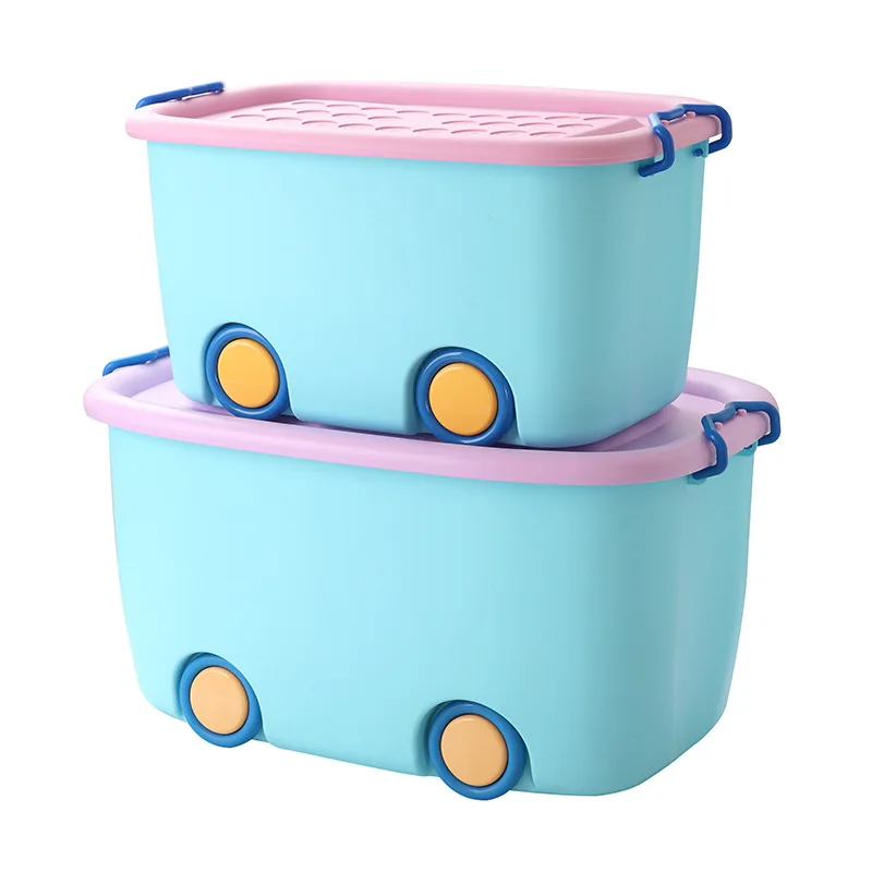 

Cartoon Pulley Organizers With Cover Children's Clothes Toy Storage Box Plastic Boxes Bins Home Organization
