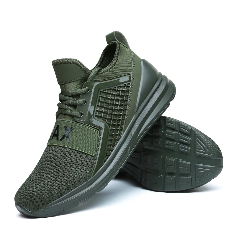 Air Cushion Mesh Breathable Running Shoes for Men Army Green 2019 Spring Autumn Walking Jogging Shoes Male Sneakers Sport Shoes