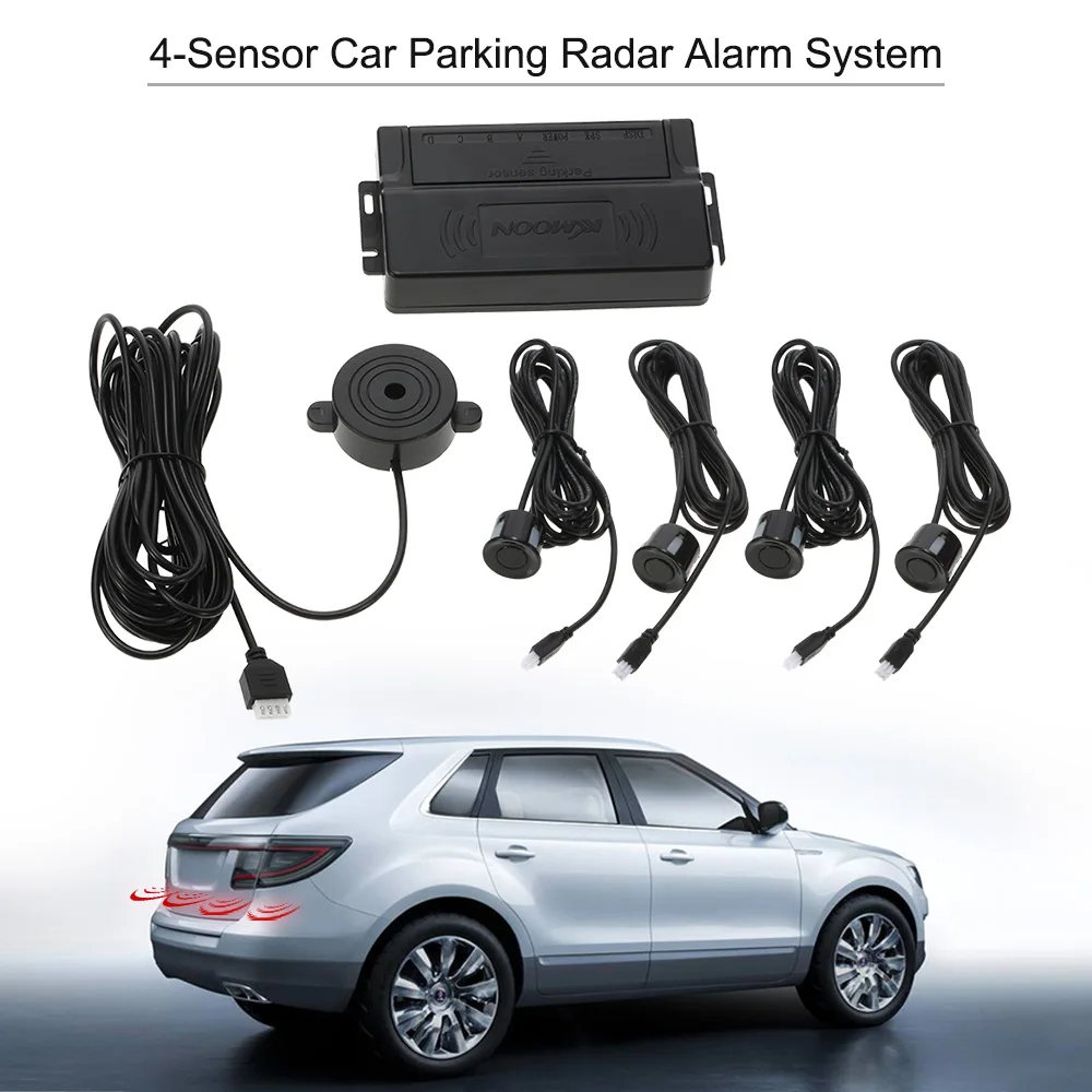 

Car Parking Sensors Parktronics 4 Sensors Reverse Backup Radar Sound Buzzer Alarm Radar Alarm System Car Styling