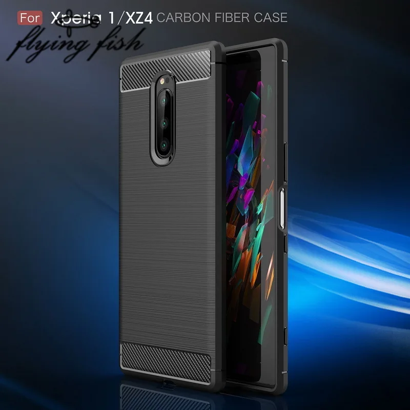 Luxury Carbon Fiber Soft Silicone Case Cover For Sony Xperia 1 XZ4 Compact XZ3 XZ2 Premium XZ1 XZ XZS XA3 XA2 Plus XA1 |