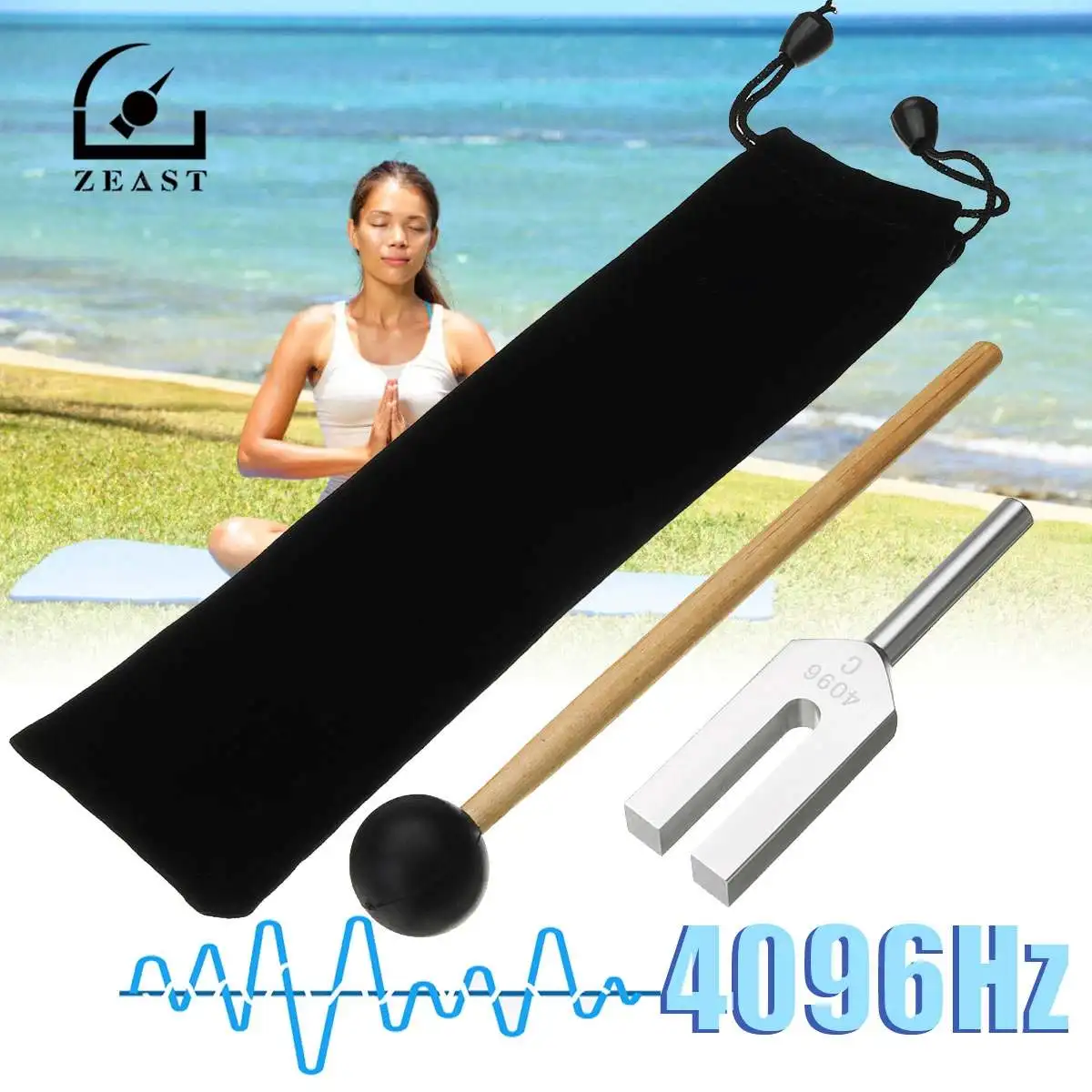 

ZEAST 4096Hz Aluminum Musical Tuning Fork Instrument Kit Healing Sound Vibration Therapy Medical Tools