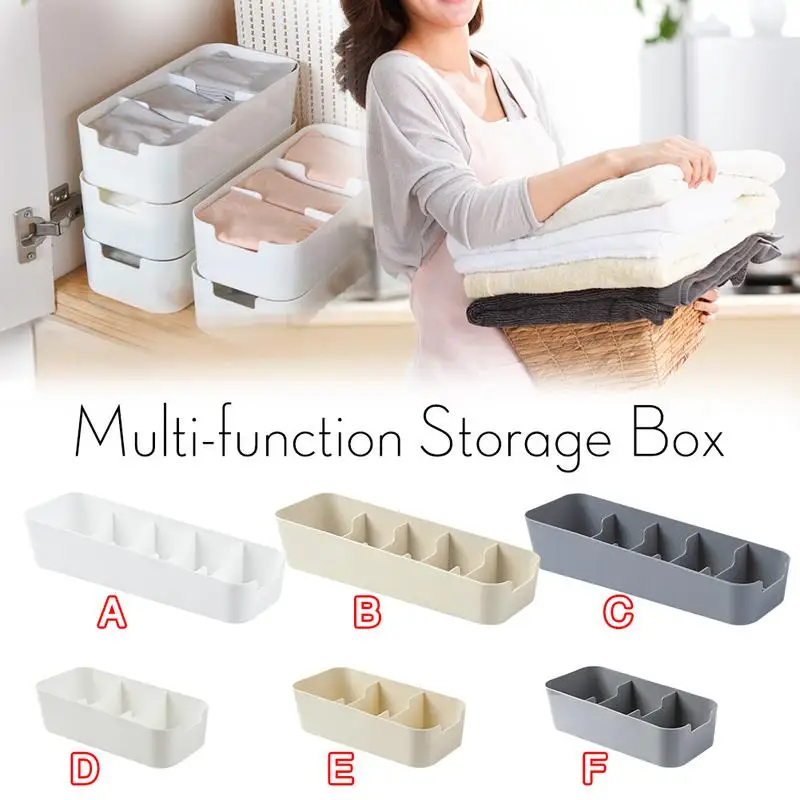 

Household Stackable Underwear Storage Box Close-Fitting Clothing Compartment Box Dormitory Desktop Finishing Bathroom Kitchen