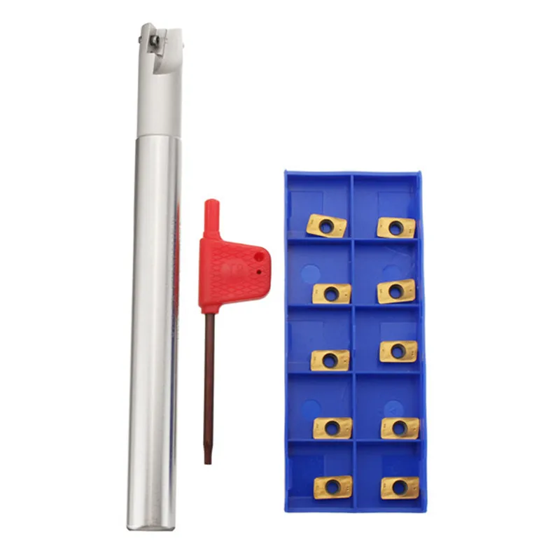 

1Pcs 150mm Shank Lathe Turning Tool Holder 300R C14-14-150 Boring Bar + 10pcs APMT1135PDER Golden Inserts with T8 Wrench