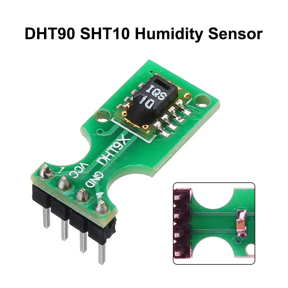 

DHT90 SHT10 digital temperature and humidity sensor with pin module board (pins are not soldered)