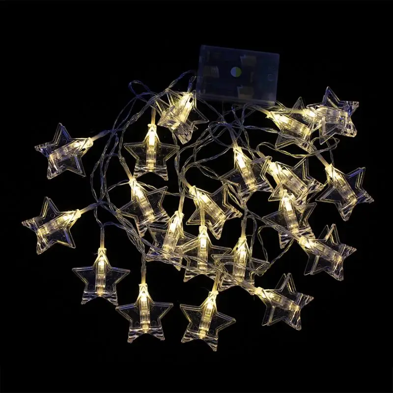 3M LED Star Shape String Lights Clip Battery Powered String Fairy Lights Wire Lamp Party
