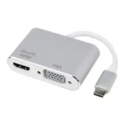 USB-C + HDMI Тип C к HDMI + VGA 4 К к * К 2 к USB 3,1 к HDMI + VGA кабель адаптер домашний офис компьютерные принадлежности Прямая поставка