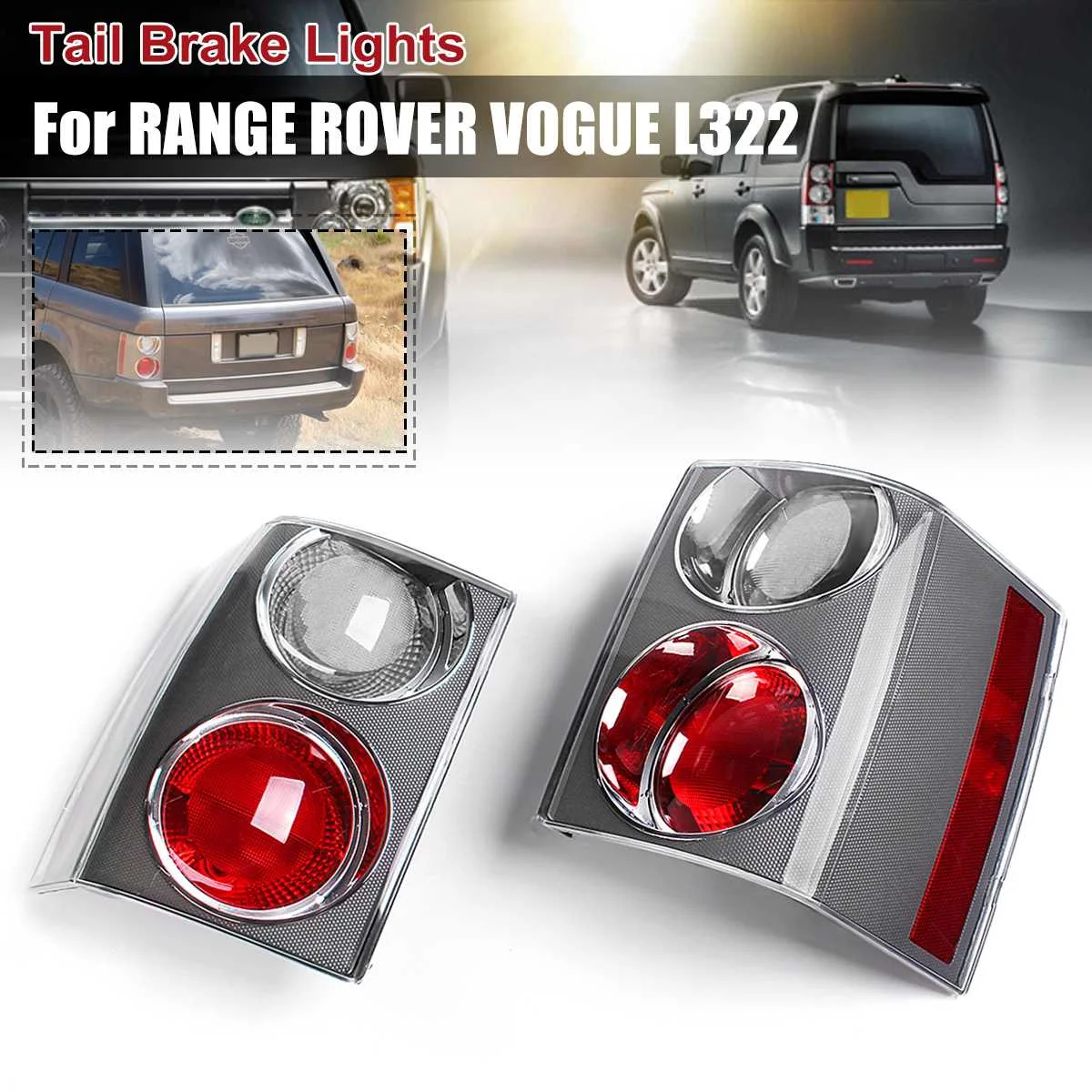 

Tail Light 1 Pair DIY Rear Taillight Brake Lights Bumper Reflector Tail Stop Light For RANGE for LAND ROVER VOGUE L322 2002-2009