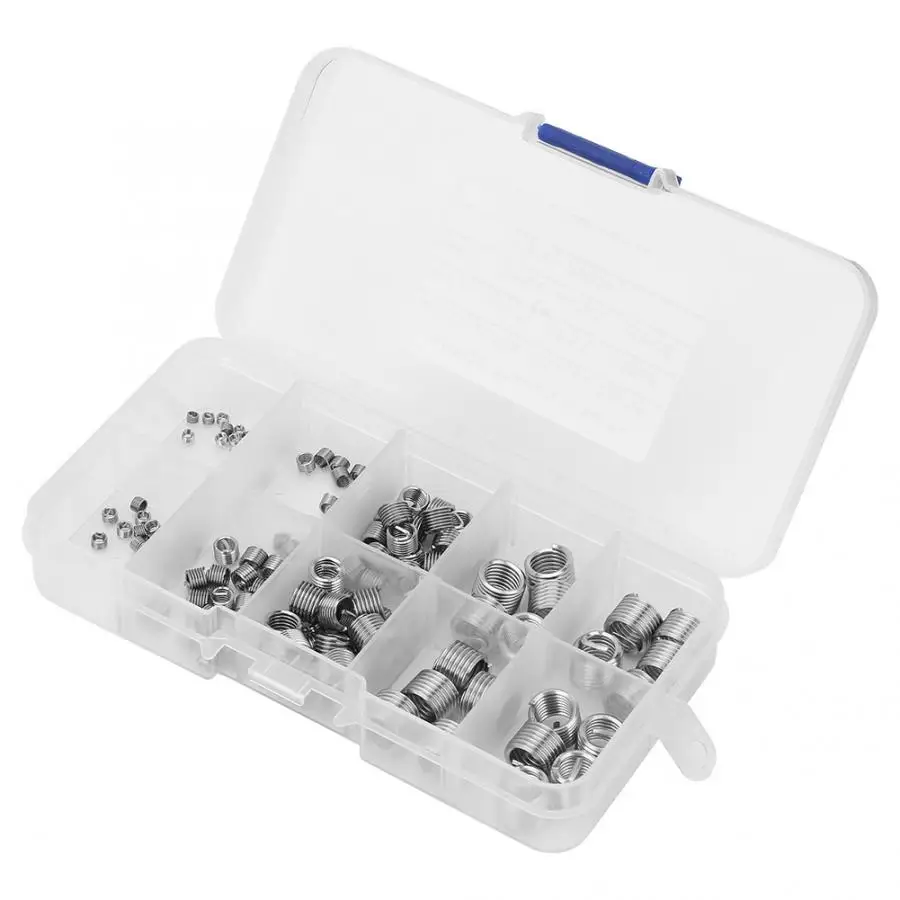 

140Pcs/set Helicoil Thread Repair Kit M2-M8 Stainless Steel Wire Screw Sleeve Thread Repair Insert Kit Tool Set Helicoil Kit Hot