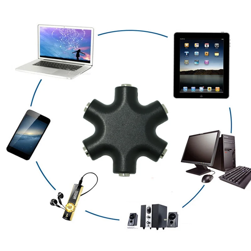 DIY headphone speaker accessories Headphone Splitter Metal splitter