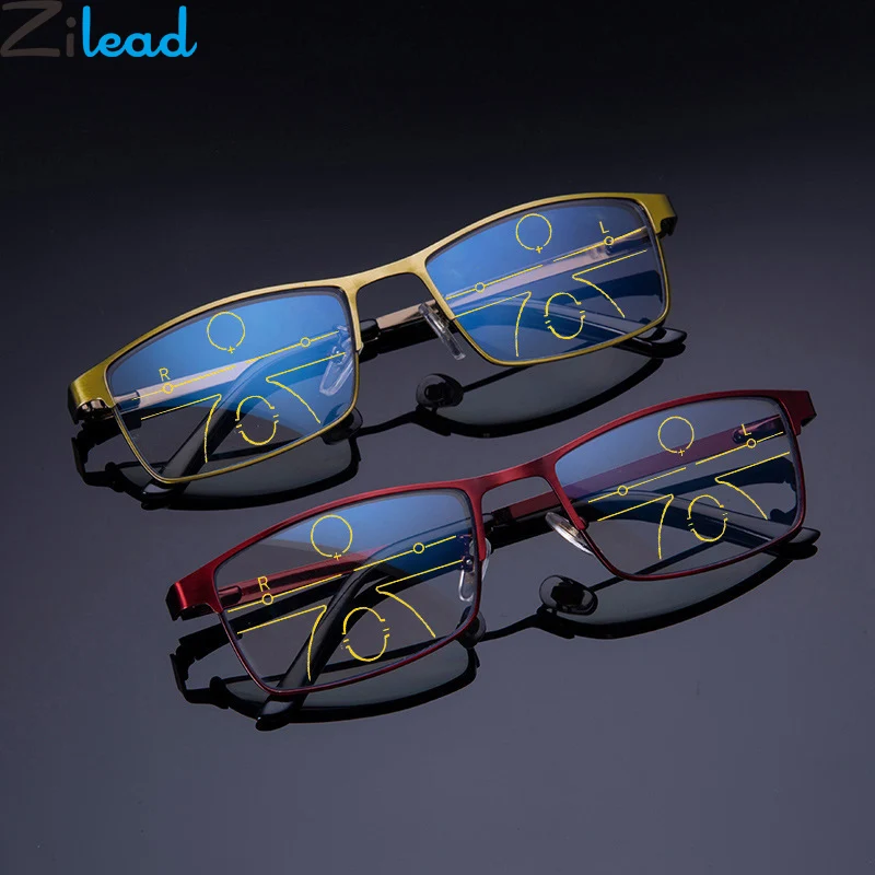 Zilead Multi Focus анти синий свет очки для чтения женщин для мужчин бизнес Progreesive пресбиопии + 1,0 унисекс