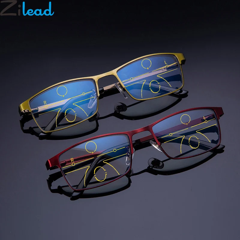 Zilead Multi Focus Anti Blue Light Reading Glasses For Men Business
