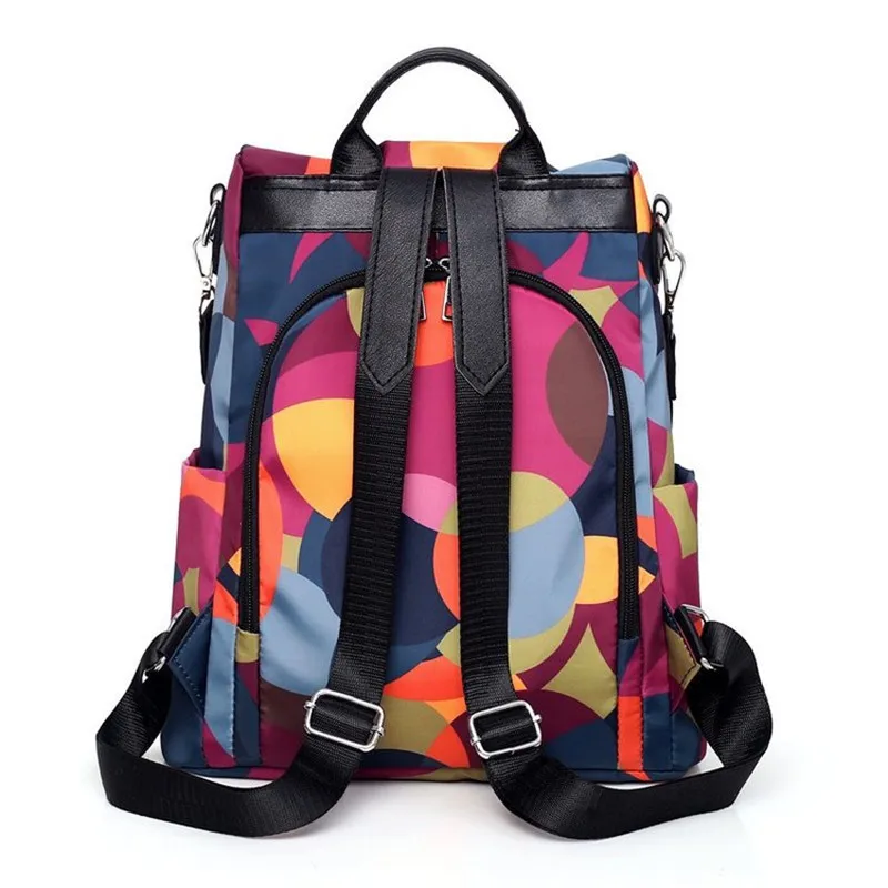 Посылка, водонепроницаемый нейлоновый Цветочный рюкзак с геометрическим рисунком, легкая цветная сумка для отдыха или путешествий для женщин, школьная сумка, Mochila Feminina