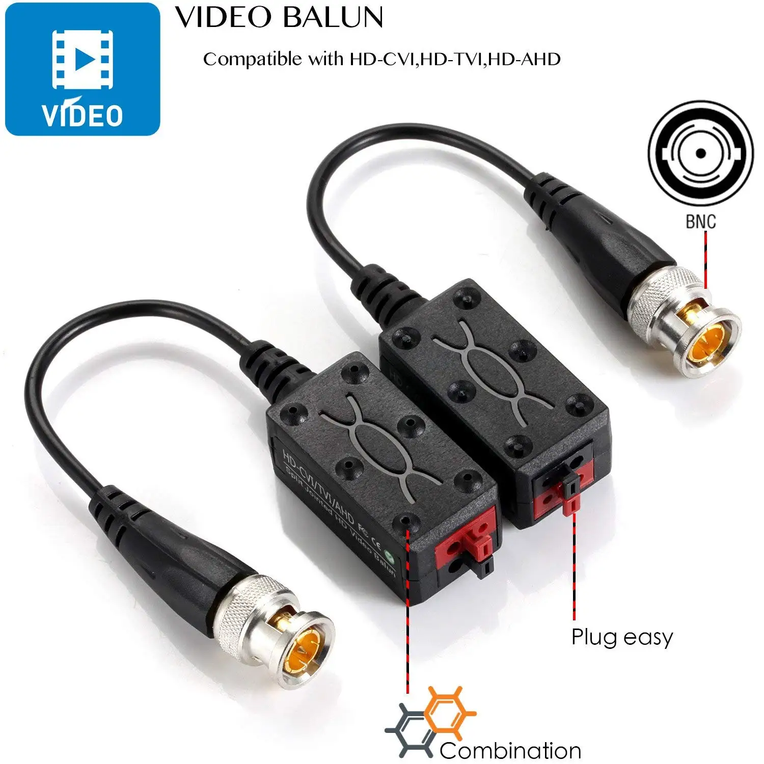 OPQ 4 пар сплит соединение Мини Cctv Bnc Hd Cvi/Tvi/Ahd пассивный видео балун