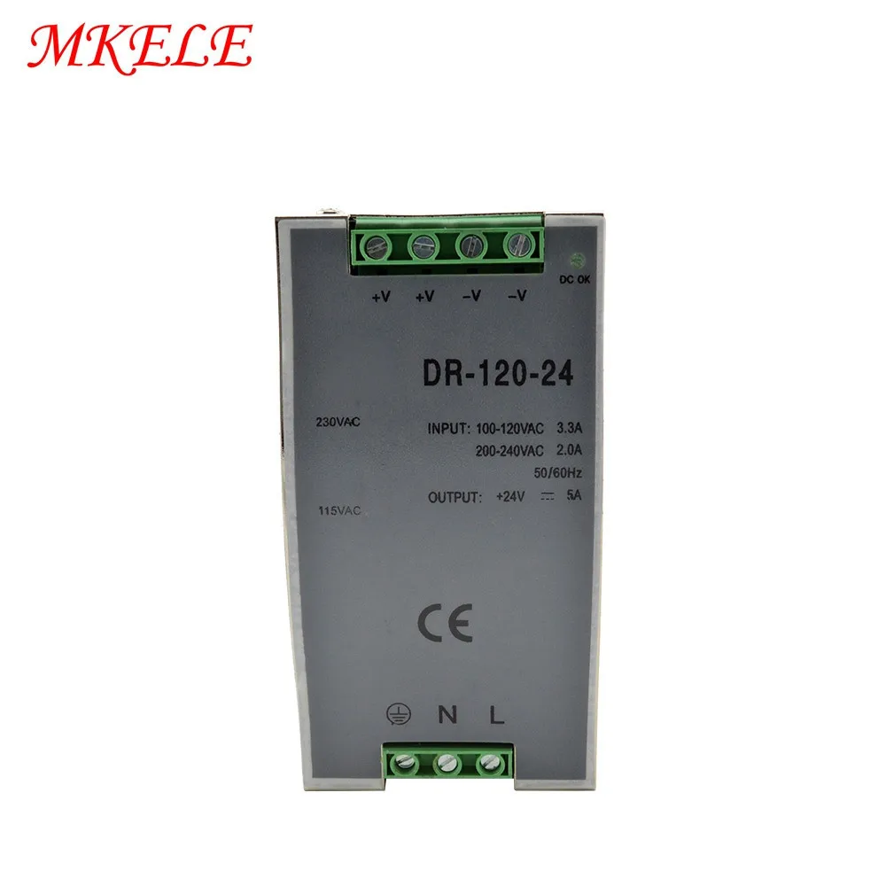 

CE ROHS Approved Ac To Dc Din Rail Converter 110/220V Input 12V 15V 24V Output Power Supply 120W DR-120