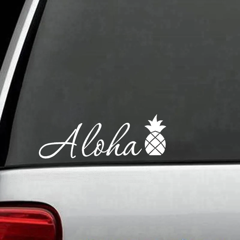 Aloha текст Pinapple Гавайская Алоха черная силуэт для ванной художественная живопись Автомобильная наклейка s Задняя искусственная наклейка (art.: 7a741ebe7) - 7a741ebe7