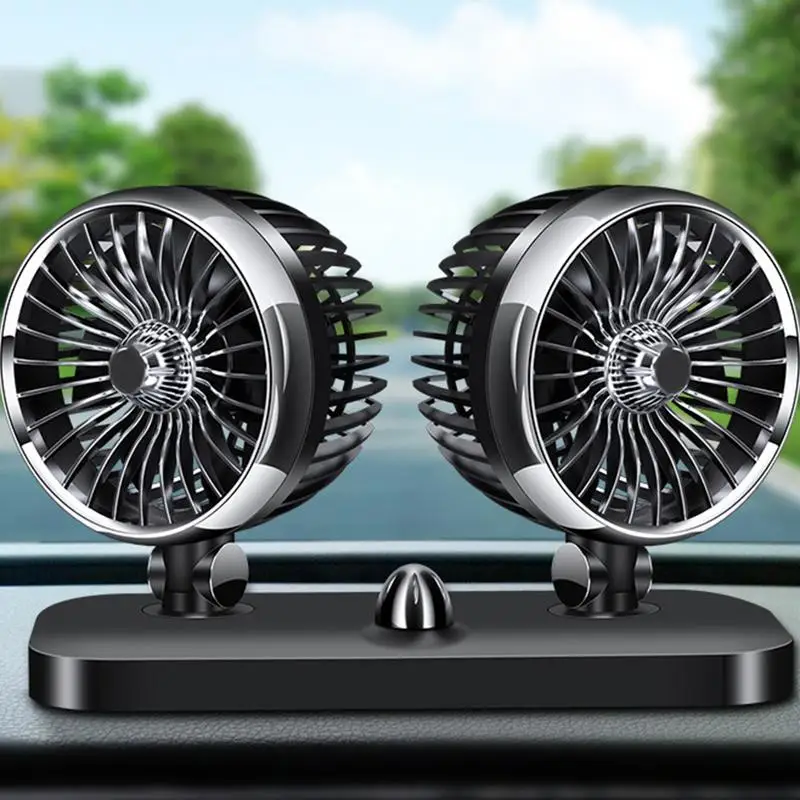 

12V / 24V 360 degrees-round adjustable Auto air cooling dual head fan low noise auto cooling fan car air accessories