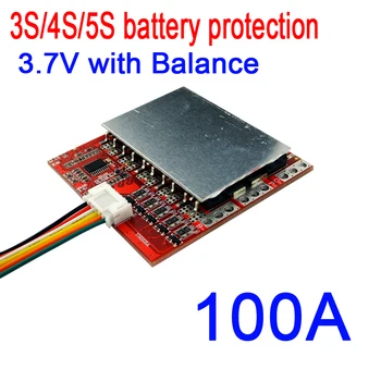 

3S 4S 5S 100A w/Balance 3.7V 18650 Lithium Battery Cell PCB BMS Protection Board Polymer battery Charging protection