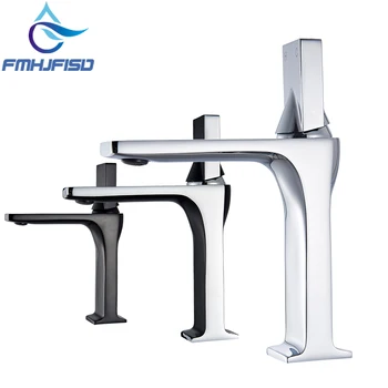 

Bathroom Basin Faucet Single Handle Hot Cold Water Mixer Taps Wash Basin Faucets Deck Mounted Chrome White Black ORB Colors