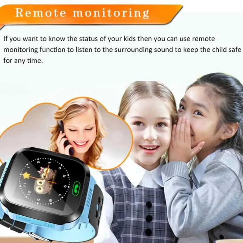 

Kids Smart Watch Wristwatch 1.44 Inches Touch Screen LBS Positioning Watch Lighting SOS Watch SIM Calls Voice Chat for Children