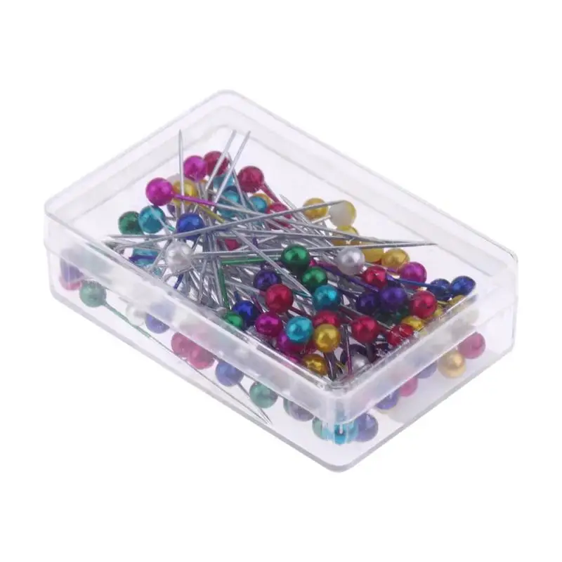 

100pcs 1.57in Round Pearl Straight Head Pins Stainless Steel Sewing Pins