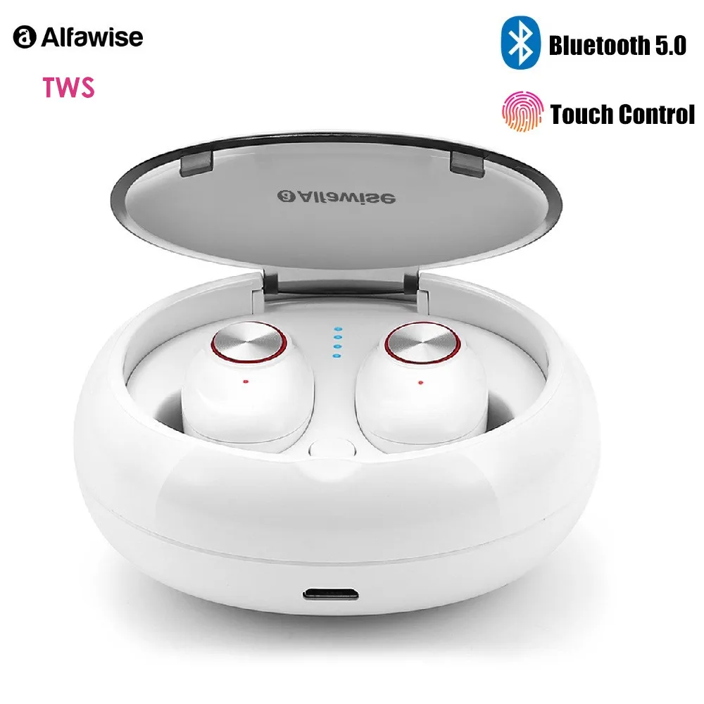 

Alfawise TWS True Wireless Earphones Bluetooth 5.0/4.2 Waterproof Touch Control Stereo Bilateral Headphone with Charging Dock