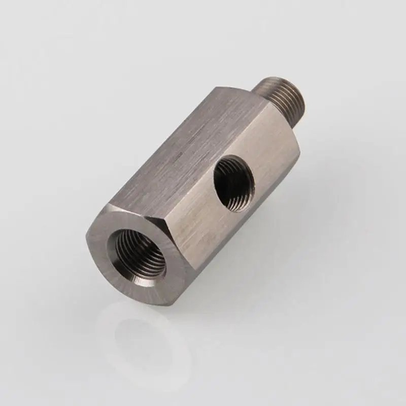 

universal stainless steel Material 1/8in BSPT Oil Pressure Sensor Tee to NPT Adapter Turbo Feed Line Gauge T 50 mm Length