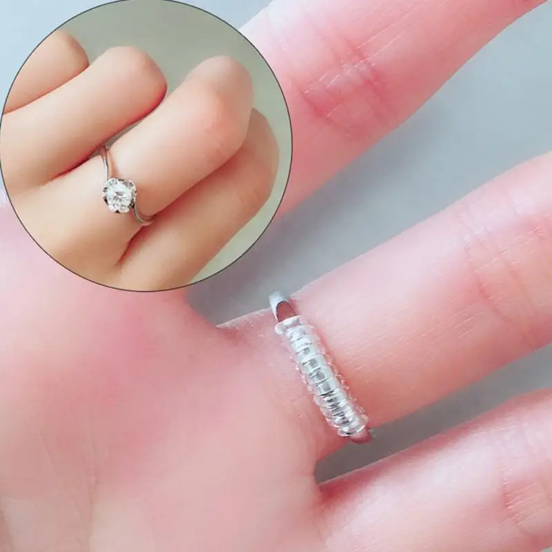DIY Tightener reductor piezas de joyería de protección resorte transparente cuerda tamaño del anillo ajuste de tamaño herramientas de redimensionamiento Vintage espiral basado ► Foto 2/6