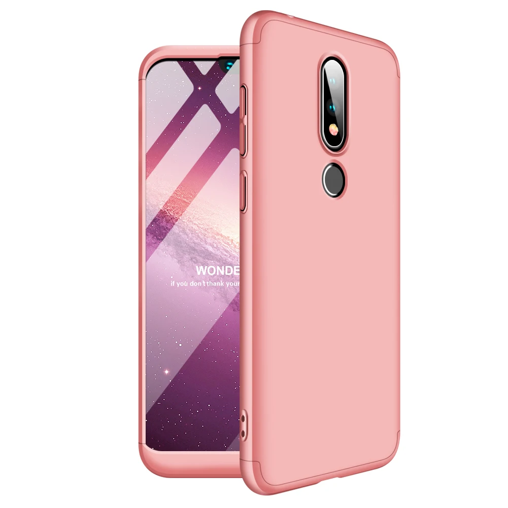 CASEWIN For Nokia 6.1 Plus (Nokia X6) Back Case Slim Cover With Tempered Glass Screen Protector X6 |