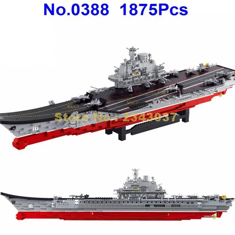 

Sluban 0388 1875pcs Military Aircraft Carrier& Helicopters&Stealth&Battleplane&Patrol Yachts Building Block