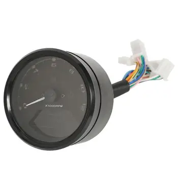 

VODOOL LCD Digital Display Motorcycle Speedometer Odometer Tachometer Fuel Gauge 1-6 Gear Adjustable Dual Speed Meter Instrument