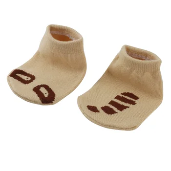 

2 Pairs Beige Cotton Cartoon Baby Non-slip Floor Socks Newborn Baby Boy Girl Floor Socks Wear Antiskid Sock For Kids