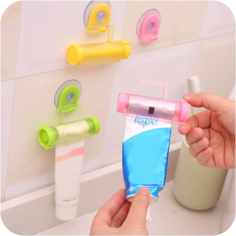 Suction Plastic Rolling Tube Squeezer Useful Toothpaste Easy Dispenser Bathroom Toothpaste Holder Bathroom Home Accessories