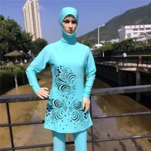 Скромный мусульманский купальный костюм Hajib Буркини для женщин полное покрытие консервативная одежда для плавания плюс размер