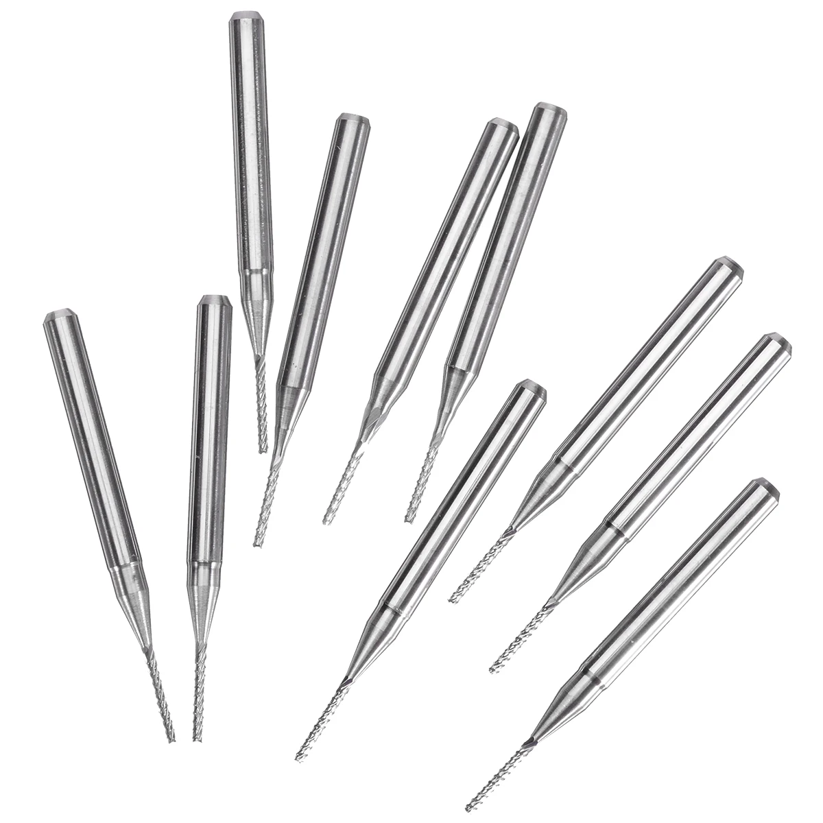 

10pcs End Mill Straight Shank Drill Cutter Bit CNC PCB Milling Router Bits for Wood Engraving Milling Tools