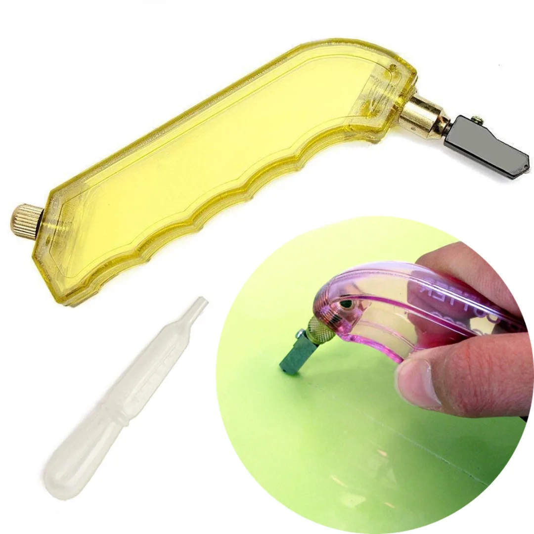 1pcs Newest Pistol Grip Stained Oil Glass Cutter Tungsten Carbide With Dropper Tool 4