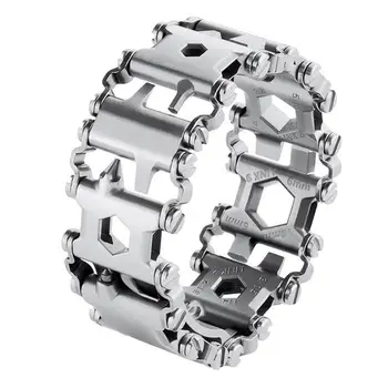 

29 in 1 Multi Tool Bracelet Tread Bracelet Stainless Steel Outdoor Bolt Driver Tools Kit Travel Wearable Multi Home Camping Kits