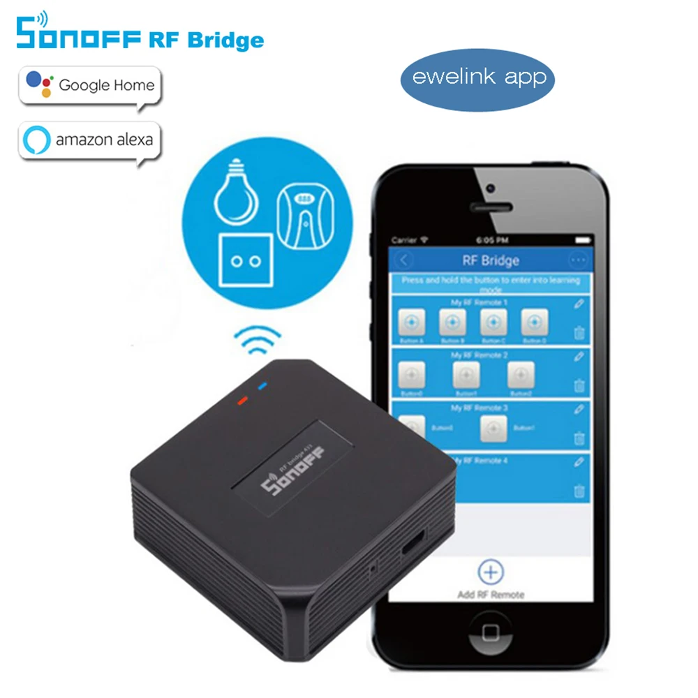 Sonoff RF Bridge WiFi 433 МГц Замена Модуль домашней автоматизации универсальный