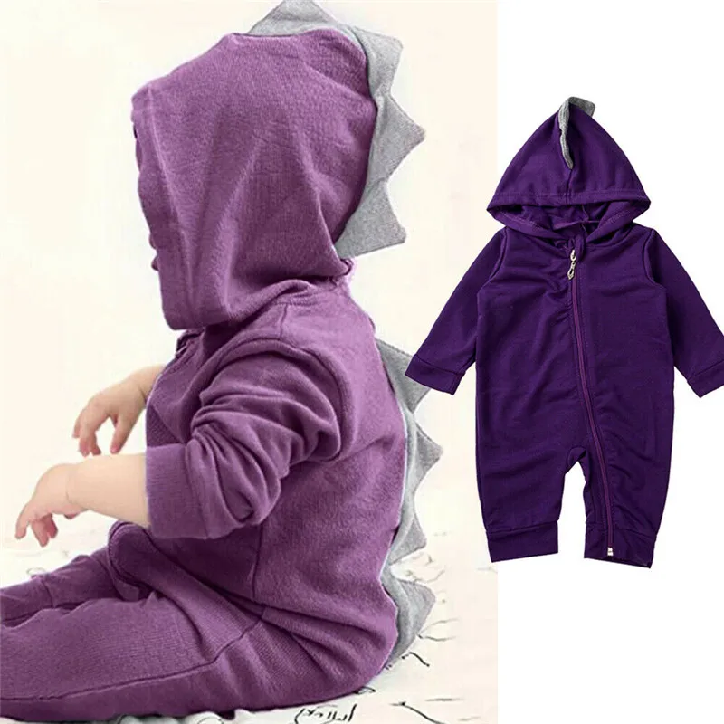 

Newborn 3D Dinosaur Romper hooded Jumpsuiit Cotton Autumn Summer Outfits Baby girl Boy One Pieces Clothes Zipper Rompers