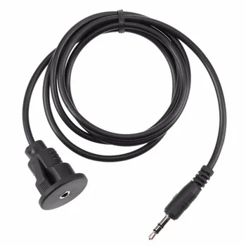 

3.5mm Waterproof Flush Mount AUX Extension Cable Male to Female AUX Audio Jack Extend Cables with Install Bracket for Car Boat