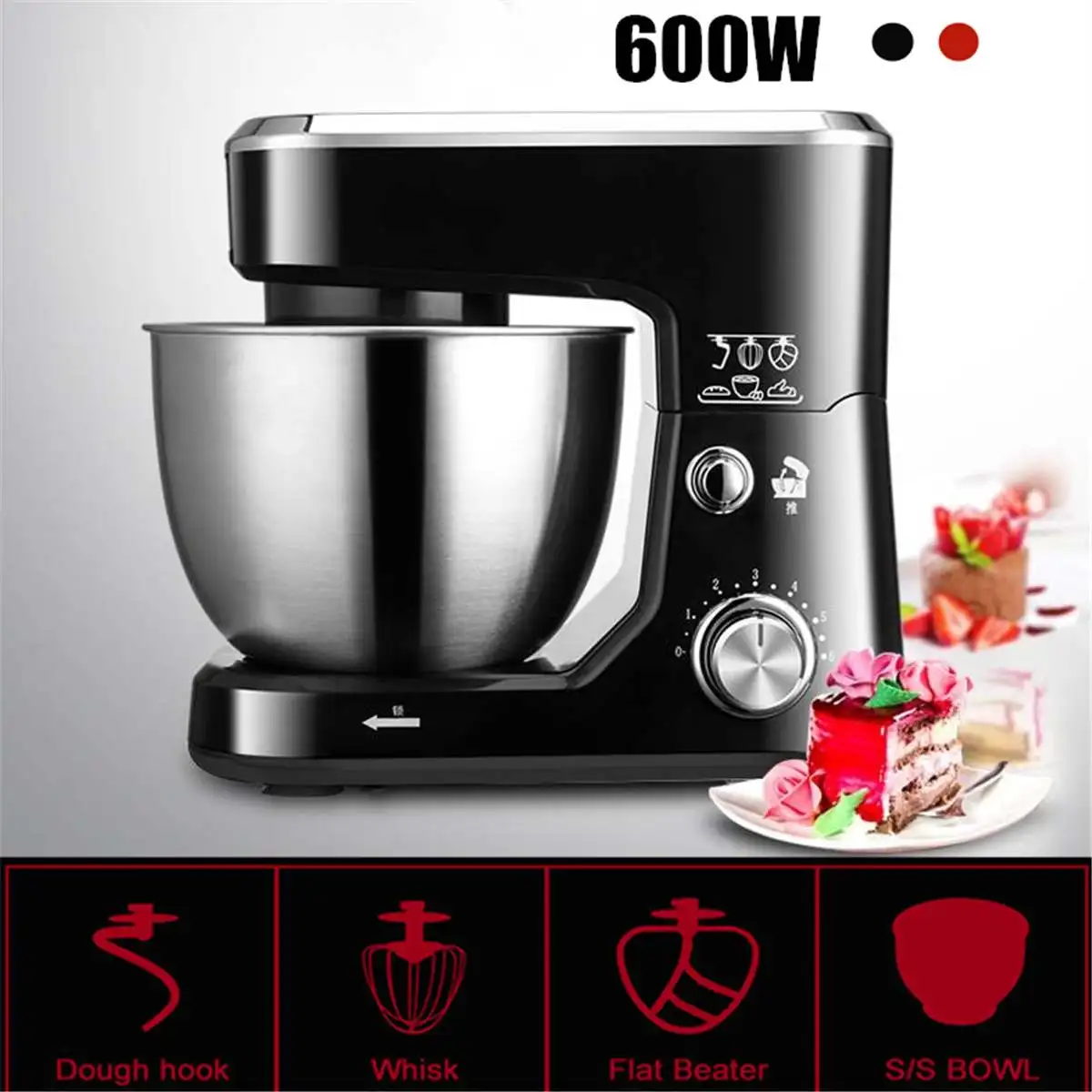 

Blenders 1200W Bowl-lift Stand Mixer 4L Kitchen Stand High Power Food PMilkshake/Cake Dough Kneading Machine Home Smoothie Maker