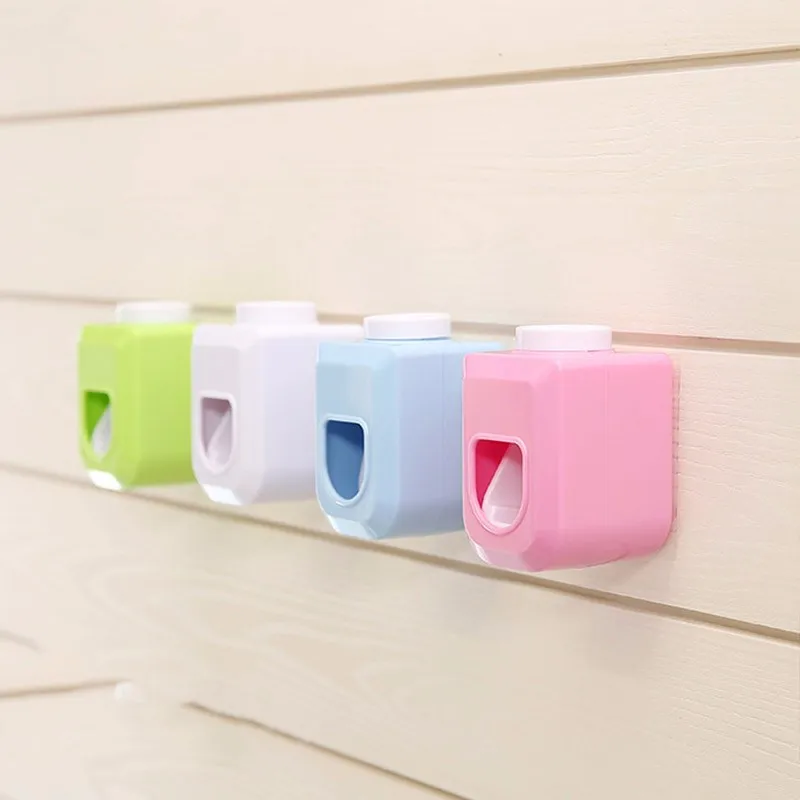 1 Pcs Mrosaa Adhensive Automatic Toothpaste Squeezer Distributor Home 4 Colors Toothpaste Dispenser Holder Bathroom Accessories