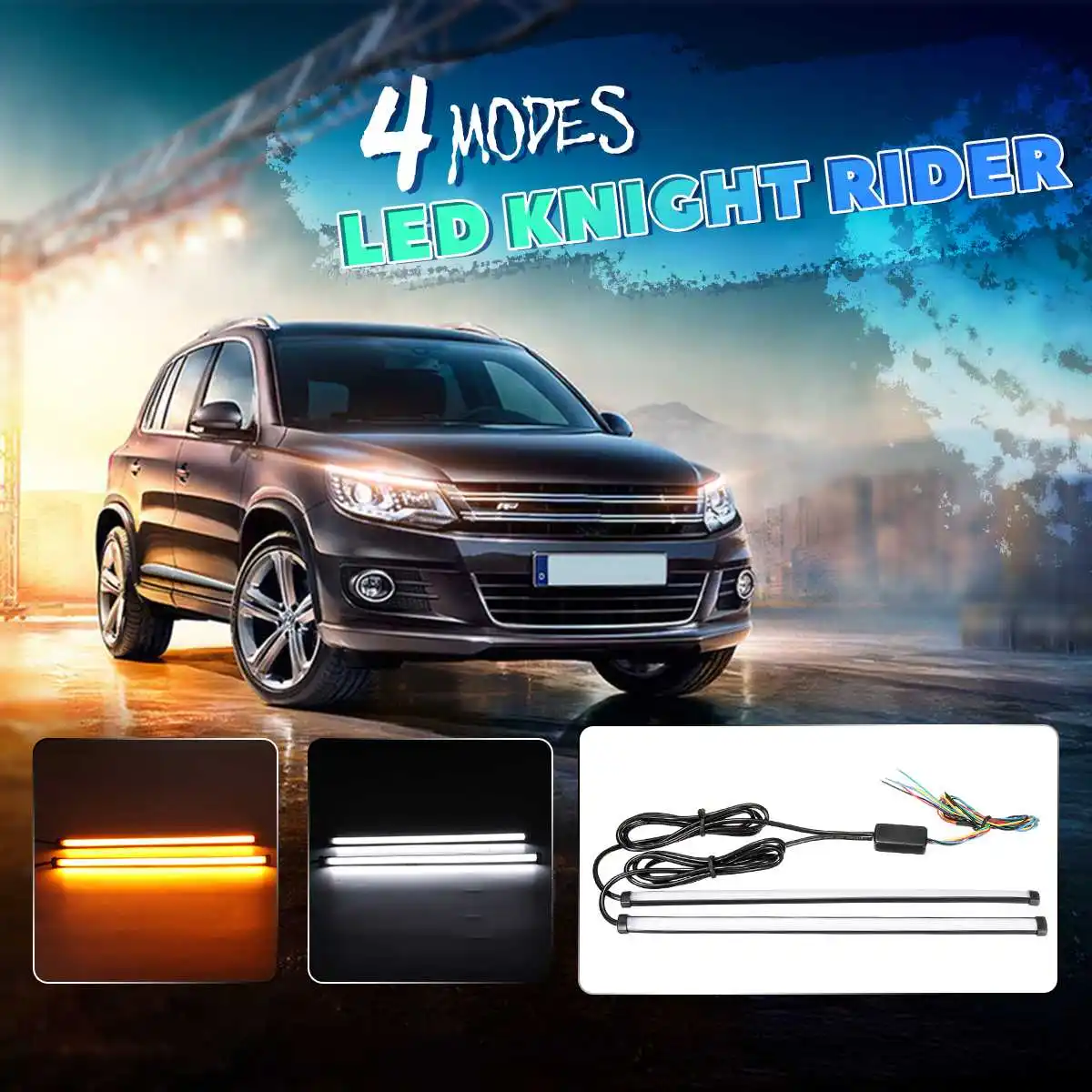 

Car LED Daytime Running Light Turn Light White Yellow TDRL LED Knight Rider Turn Signal Brake Light Strip Auto LED Lamp