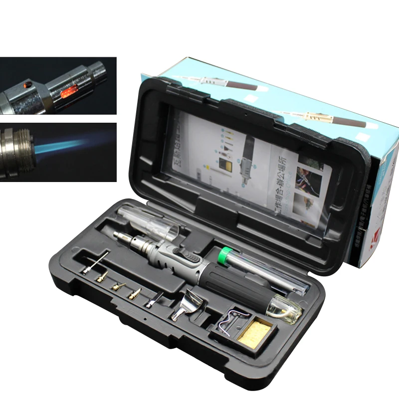 

10in1 Butane Gas Soldering Iron HS-1115K Professional Soldering Iron Set Gas Welding Torch for Solder Welding Tool