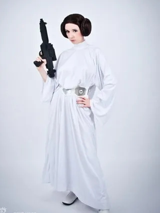 Shasta recommends best of Princess leia white dress cosplay Admin recommends Sexy stockings and garters